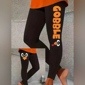 Gobble Black and Orange Women's Leggings